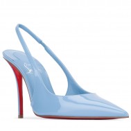 Christian Louboutin Miss Z Slingback Pumps 100mm in Blue Patent