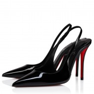 Christian Louboutin Miss Z Slingback Pumps 100mm in Black Patent