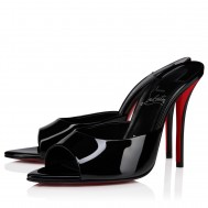 Christian Louboutin Miss Z Mules 100mm in Black Patent Leather