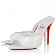 Christian Louboutin Miss Z Mules 100mm in White Patent Leather