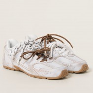 Miu Miu X New Balance 530 SL Sneakers in White Leather