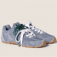 Miu Miu X New Balance 530 SL Sneakers in Blue Suede and Mesh