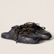 Miu Miu X New Balance 530 SL Mules in Black Calfskin