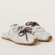 Miu Miu X New Balance 530 SL Mules in White Calfskin