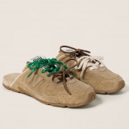 Miu Miu X New Balance 530 SL Mules in Ecru Suede