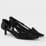 Prada Pumps 45mm in Black Canvas
