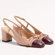 Valentino Valet Du Roi Slingback Pumps 60mm in Rose Cannelle Lambskin