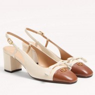 Valentino Valet Du Roi Slingback Pumps 60mm in White Lambskin