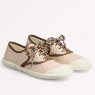 Valentino Women's Bay By Bay Sneakers in Beige Canvas 