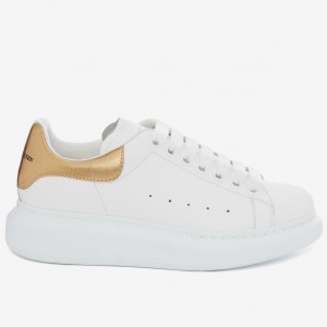 Alexander McQueen Men's Oversized Sneakers With Gold Heel