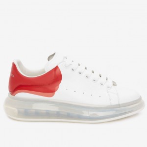 Alexander McQueen Women's White Oversized Sneakers With Transparent Sole