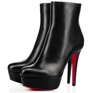 Christian Louboutin Bianca Ankle Boots 120mm in Black Lambskin