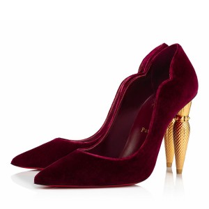 Christian Louboutin Lipchick Pumps 100mm In Red Velvet