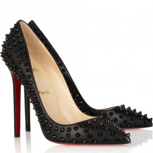 Christian Louboutin Pigalle Spikes 120mm Pumps In Black Lambskin