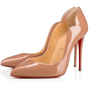 Christian Louboutin Nude Patent Hot Chick 100mm Pumps