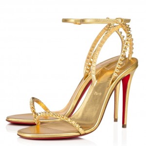 Christian Louboutin So Me 100mm Sandals In Gold Leather