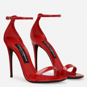 Dolce & Gabbana Kim Sandals in Red Patent Leather