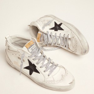 Golden Goose Women's Mid Star Sneakers with Laminated Heel Tab