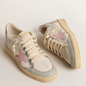 Golden Goose Women's Ball Star Sneakers with Pink Star and Heel Tab