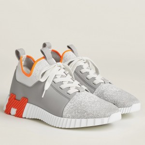 Hermes Men's Depart Sneakers in Grey Gradient Knit