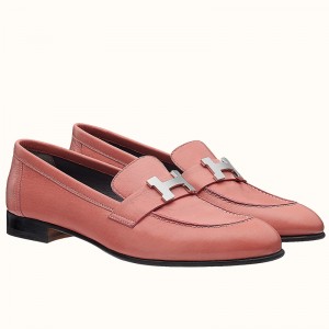 Hermes Women's Paris Loafers In Pink Goatskin