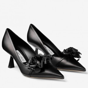 Jimmy Choo Rosalia Flowers 65mm Pumps in Black Leather