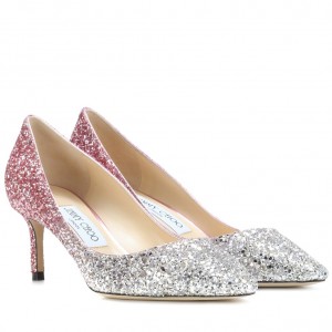 Jimmy Choo Romy 60mm Pumps In Silver and Red Glitter