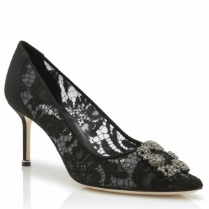 Manolo Blahnik Hangisi 70 Pumps In Black Lace