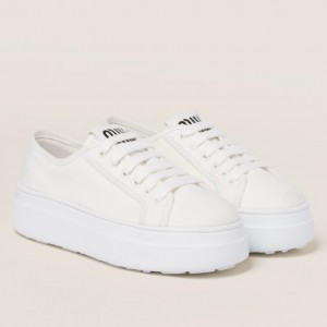 Miu Miu Women's Sneakers in White Denim