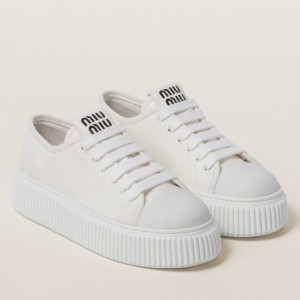 Miu Miu Women's Sneakers in White Fabric