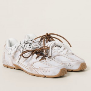Miu Miu X New Balance 530 SL Sneakers in White Leather