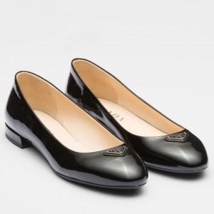 Prada Ballerinas in Black Patent Leather 