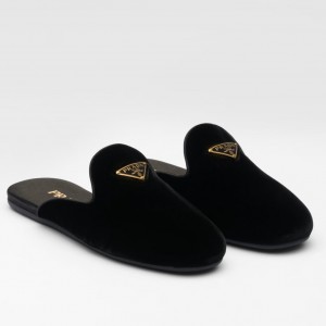 Prada Women's Slippers in Black Velvet