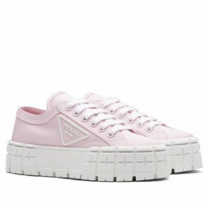 Prada Double Wheel Sneakers In Pink Nylon Gabardine