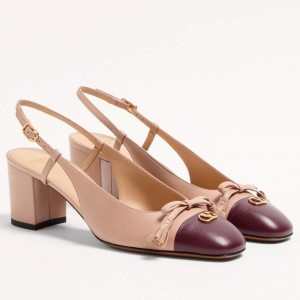 Valentino Valet Du Roi Slingback Pumps 60mm in Rose Cannelle Lambskin