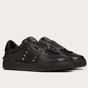 Valentino Women's Rockstud Untitled Sneakers In Black Leather