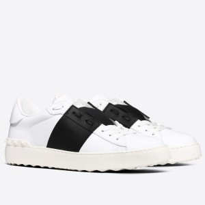 Valentino Women's Open Sneakers with Black Leather Stripe
