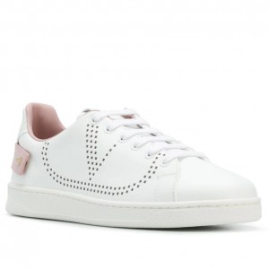 Valentino Women's Backnet Sneakers With Pink Heel