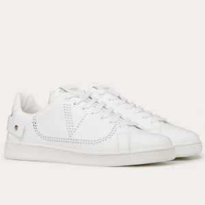 Valentino Women's Backnet Sneakers In White Leather