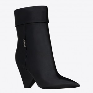 Saint Laurent Niki Ankle Boots in Black Leather