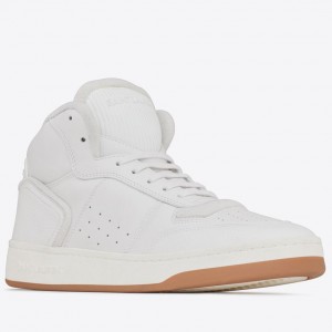 Saint Laurent Men's SL/80 Sneakers in White Leather