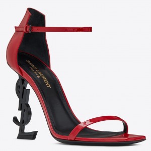 Saint Laurent Opyum 110 Sandals In Red Patent Leather