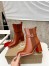 Christian Louboutin CL Chelsea Ankle Boots 70MM in Brown Leather