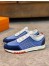 Hermes Men's Addict Sneakers In Bicolor Blue Knit