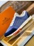 Hermes Men's Addict Sneakers In Bicolor Blue Knit
