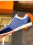 Hermes Men's Addict Sneakers In Bicolor Blue Knit