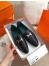 Hermes Women's Paris Loafers In Noir Goatskin