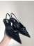 Prada Slingback Pumps In Black Brushed Leather