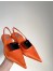 Prada Gabardine Slingback Pumps In Orange Nylon 