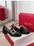 Roger Vivier Viv' Rangers Strass Buckle Loafers in Black Patent Leather